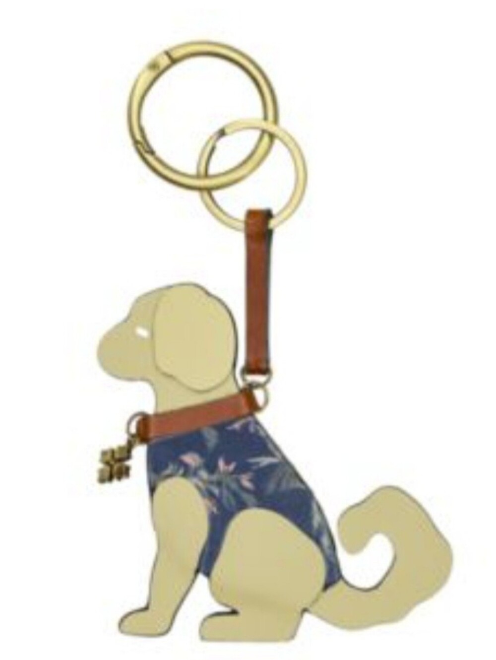 Patricia Nash Molly bag charm dog shape  floral "Tuscan Fields" NWT